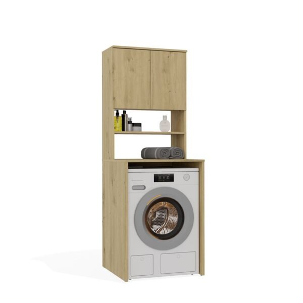 Wasmachinekast POLA MULTI – Artisan eiken – met opbergruimte
