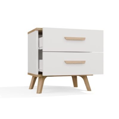 Nachtkastje OLYMPO 2S – Artisan eiken / Wit – 2 laden