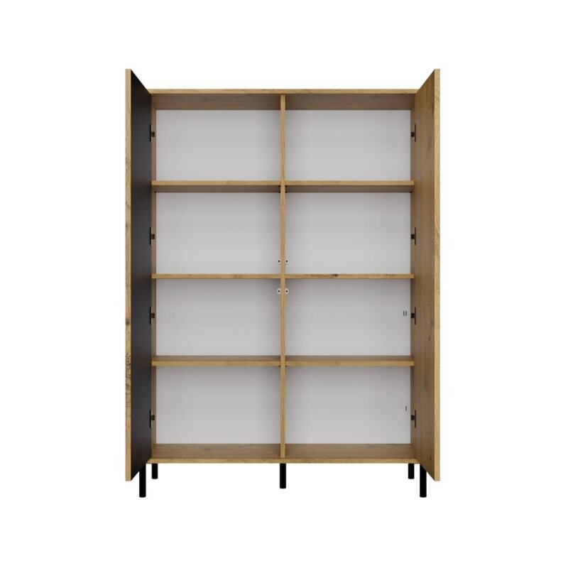 Image0004 Vitrinekast KAMARO 2DD SLIM/GADKI – Artisan eiken – geribbeld front