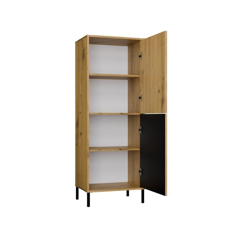 Image0005 Vitrinekast KAMARO 2DK SLIM/GADKI – Artisan eiken – geribbeld front