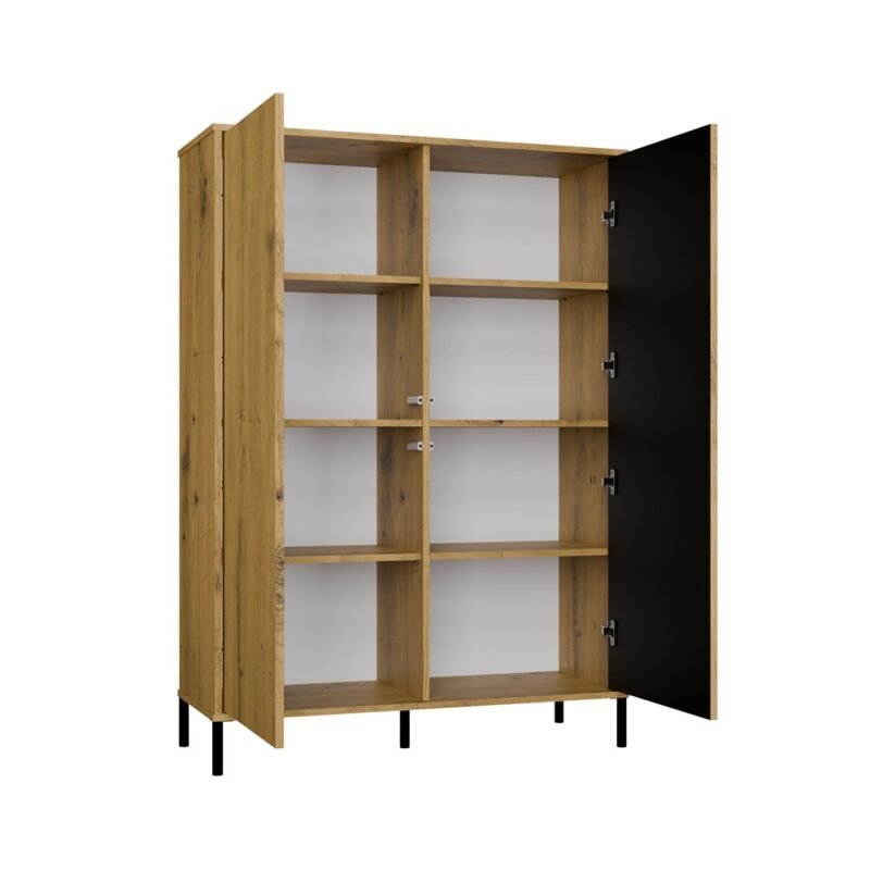 Image0006 Vitrinekast KAMARO 2DD SLIM/GADKI – Artisan eiken – geribbeld front