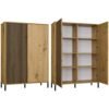 Image0007_mini Vitrinekast KAMARO 2DD SLIM/GADKI – Artisan eiken – geribbeld front
