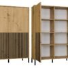 Vitrinekast KAMARO 4DK SLIM/GADKI – Artisan eiken – 4 deuren – geribbeld front