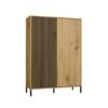 Image0008 Vitrinekast KAMARO 2DD SLIM/GADKI – Artisan eiken – geribbeld front