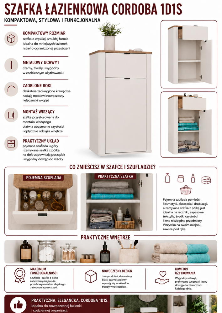 InfografikaCordoba1D1S Badkamerkast CORDOBA 1D1S – Castello eiken / Kasjmier – hangend
