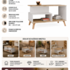 Tafel OLYMPO 1P – 90 × 49 × 48 cm – Artisan eiken / Wit