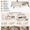 Tafel awa CORDOBA – Kasjmier beige – 2 laden – 2 planken