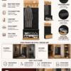 Infografikawieszakszafkalior-aigen Garderobemeubel LIOR – 202.5 × 80 × 35 cm – Artisan eiken / Zwart