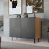 Dressoir KAMA 2D – Zwart / Artisan eiken