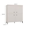 Komoda4DWymiary Dressoir POINT 4D – Castello eiken / Kasjmier beige – 4 deuren – 8 planken