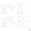Kaptafel MARINA 4P – Wit – 4 laden – 4 planken – links – met spiegel