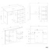 MIJASPMARINA4PWymiary Kaptafel MARINA 4P – Wit – 4 laden – 4 planken – rechts – met spiegel