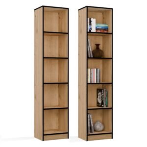 Rek R40 – Artisan eiken / Zwart – 5 planken