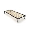 Metalen bedframe met houten lattenbodem 80 × 200 cm – Zwart