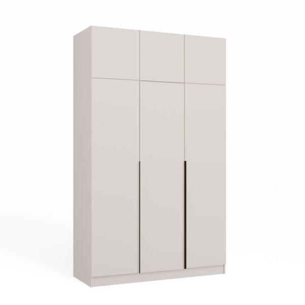 Kledingkast SENSO 3D – 250 cm – Kasjmier / Zwart – met opzetstuk