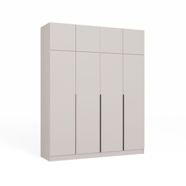 Kledingkast SENSO 4D – 250 × 200 cm – Kasjmier / Zwart – met opzetstuk