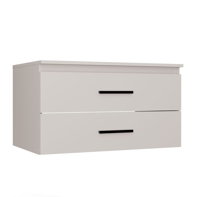 Wastafelmeubel NEL 80 – Kasjmier beige – 2 laden – hangend – met wastafel