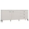 Dressoir POINT 2D3S – Castello eiken / Kasjmier beige – 3 laden – 2 deuren