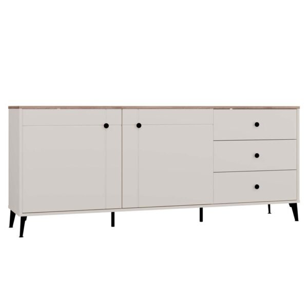 Dressoir POINT 2D3S – Castello eiken / Kasjmier beige – 3 laden – 2 deuren