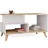 Tafel OLYMPO 1P – 90 × 49 × 48 cm – Artisan eiken / Wit