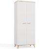 MINIATURA Kledingkast Ubraniowa OLYMPO 2D – 80 cm – Artisan eiken / Wit – 2 deuren