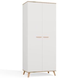 Kledingkast Ubraniowa OLYMPO 2D – 80 cm – Artisan eiken / Wit – 2 deuren
