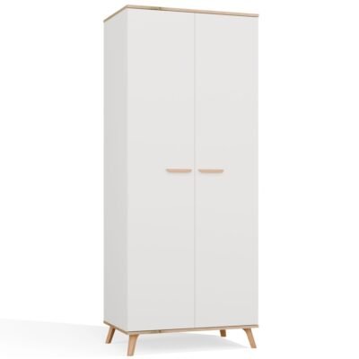 MINIATURA Kledingkast Ubraniowa OLYMPO 2D – 80 cm – Artisan eiken / Wit – 2 deuren