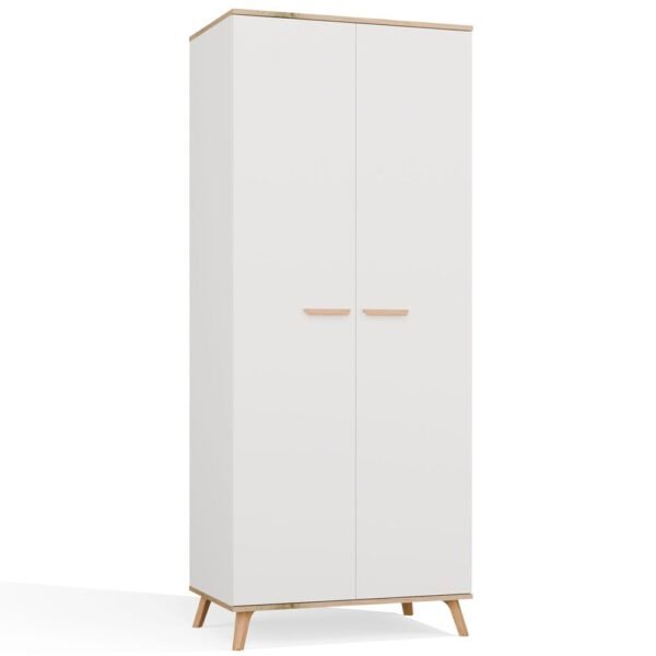 Kledingkast Ubraniowa OLYMPO 2D – 80 cm – Artisan eiken / Wit – 2 deuren