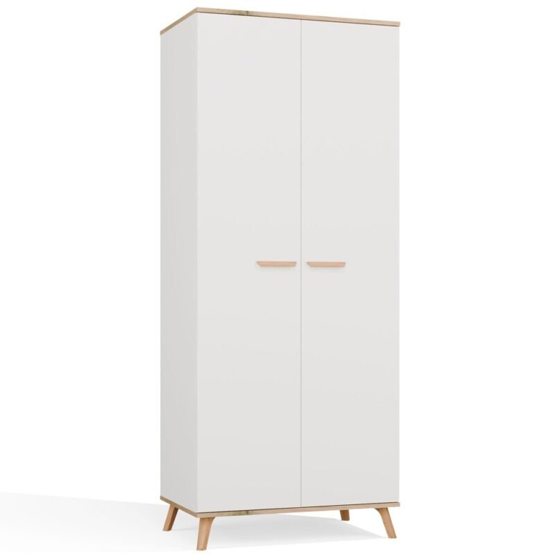 Kledingkast Ubraniowa OLYMPO 2D – 80 cm – Artisan eiken / Wit – 2 deuren