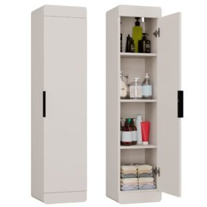 Badkamerkast TERRA 1D – Kasjmier beige – 4 planken – hangend