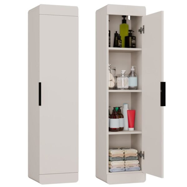 Badkamerkast TERRA 1D – Kasjmier beige – 4 planken – hangend