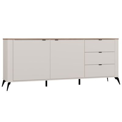 MINIATURA Dressoir CORDOBA 2D3S – Castello eiken / Kasjmier beige – 3 laden – soft-close