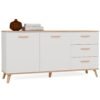 MINIATURA Dressoir OLYMPO 2D3S – 150 cm – Artisan eiken / Wit – 3 laden – 2 deuren