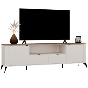 MINIATURKA TV-meubel CORDOBA 2D2S – Castello eiken / Kasjmier beige – 2 laden