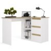 Bureau NICEA – Wit / Artisan eiken – rechts