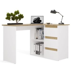 Bureau NICEA – Wit / Artisan eiken – rechts