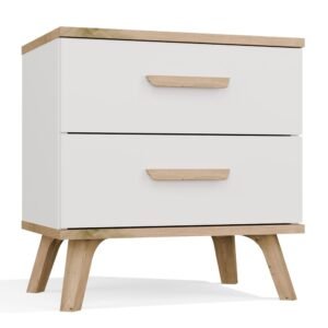 Nachtkastje OLYMPO 2S – Artisan eiken / Wit – 2 laden