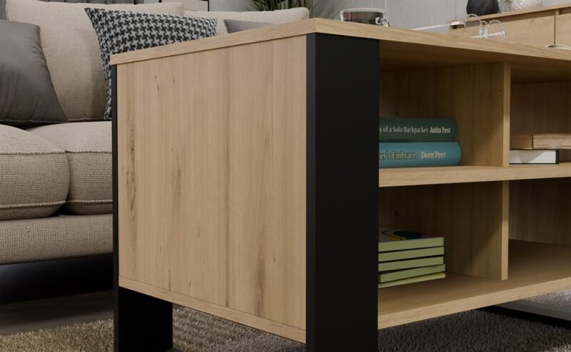 MODERN4P2 Tafel Modern 4P – Artisan eiken / Zwart