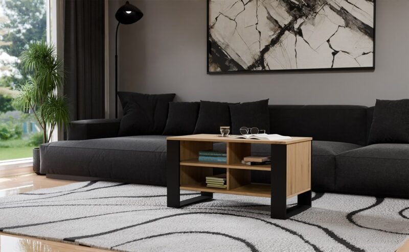 MODERN4P4—Odzyskano Tafel Modern 4P – Artisan eiken / Zwart