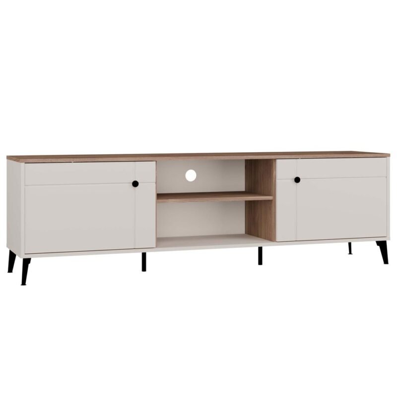TV-meubel POINT 2D – Castello eiken / Kasjmier beige – 2 deuren