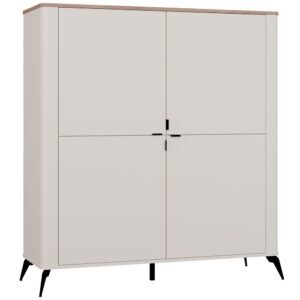 Dressoir CORDOBA 4D – Castello eiken / Kasjmier beige – 4 deuren – 8 planken
