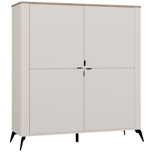 Dressoir CORDOBA 4D – Castello eiken / Kasjmier beige – 4 deuren – 8 planken