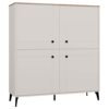 Miniaturka Dressoir POINT 4D – Castello eiken / Kasjmier beige – 4 deuren – 8 planken