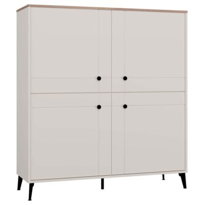 Miniaturka Dressoir POINT 4D – Castello eiken / Kasjmier beige – 4 deuren – 8 planken