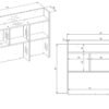 NADSTAWKA100CMWymiary Bureau MIJAS – Mat wit / Wit – 4 laden – 4 planken – links – met opzetstuk