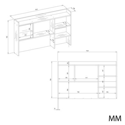Bureau CHESTER – 1 lade – met opzetstuk