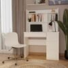 Bureau MIJAS – Mat wit / Wit – 4 laden – 4 planken – rechts – met opzetstuk