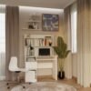 Bureau PORTO – Mat wit / Wit – rechts – met opzetstuk
