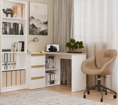 NICEAL2 Bureau NICEA – Wit / Artisan eiken – links