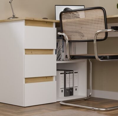 NICEAL3 Bureau NICEA – Wit / Artisan eiken – links